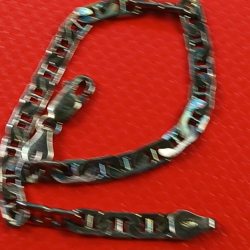 Vintage 1990s Italian Sterling Silver 925 Mariner Anchor Link Bracelet 7in 7.2g